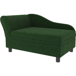 Pawhut - Canapé chien design méridienne - coffre rangement intégré - velours vert