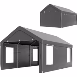 Optimisez votre extérieur avec le carport de 3 x 6 m Outsunny, idéal pour motos, vélos et outils de jardin. Avec son tissu PE ...