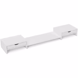 Optimisez votre espace avec le support de moniteur HOMCOM, extensible de 60 à 116 cm et ajustable en angle, parfait pour deux ...