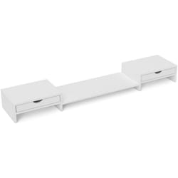 Homcom - Rehausseur écran - support écran d'ordinateur - longueur, angle réglables - blanc