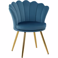 Sublimez votre intérieur avec cette superbe chaise aux lignes arrondies en coquillage doté de pieds inclinés, effilés en méta ...