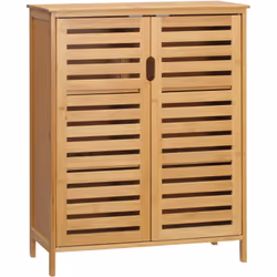 Optimisez l'espace avec l'armoire de salle de bain moderne de kleankin, idéale pour les petits espaces. En bambou robuste, el ...