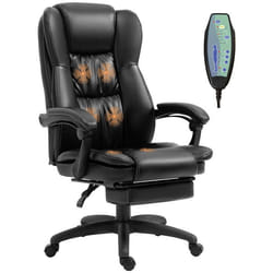 Fauteuil de bureau massant - Vinsetto - hauteur réglable dossier inclinable et télécommande - polyuréthane - 685x685x 121cm -