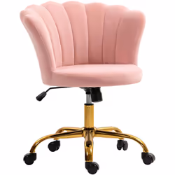 Découvrez le fauteuil de bureau HOMCOM, en velours blanc et au dossier en forme de pétale. Ajustable de 48 cm à 58 cm pour un ...