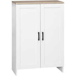 Homcom - Buffet 2 portes 2 étagères bahut dim. 60 x 30 x 90 cm blanc effet bois clair