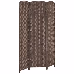 Paravent intérieur - HOMCOM - 3 panneaux - pliable - pour salon chambre à coucher maison - 135 x 180 cm - marron