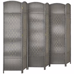 Paravent intérieur - HOMCOM - 6 panneaux - pliable - pour salon chambre à coucher maison - 270 x 180 cm - gris mélangé