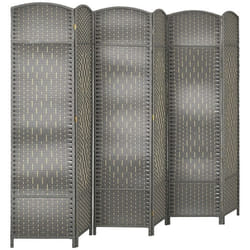Paravent intérieur - HOMCOM - 6 panneaux - pliable - pour salon chambre à coucher maison - 270 x 180 cm - gris mélangé