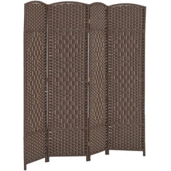 Paravent intérieur en bois 4 panneaux 180 x 180 cm séparateur de pièce pliable bois marron