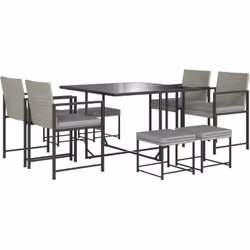 Revitalisez vos espaces extérieurs avec l'ensemble de table à manger extérieure avec chaises Outsunny de 9 pièces, incluant u ...