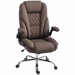 Fauteuil de bureau - HOMCOM - ergonomique - hauteur réglable accoudoirs relevables - tissu en velours - 70x70x114-122cm - mar ...