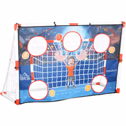 Transformez votre jardin avec cette cage de handball pour enfants HOMCOM! Idéal pour équipes, avec cinq zones de cibles, ball ...