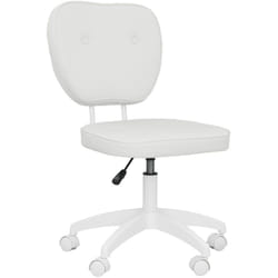 Vinsetto - Chaise de bureau design Chersterfied dossier arrondi 2 boutons synthétique blanc