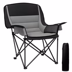 Chaise de camping - Outsunny - portable et pliante - poches latérales porte-gobelets et sac de transport - noir