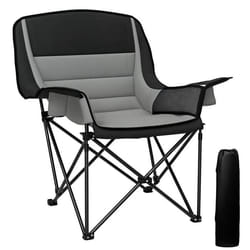 Chaise de camping - Outsunny - portable et pliante - poches latérales porte-gobelets et sac de transport - noir
