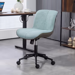 Profitez du fauteuil de bureau HOMCOM : tissu respirant effet lin, rembourrage mousse haute densité, assise pivotante 360°, d ...