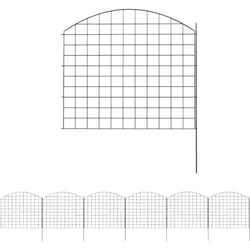 Outsunny - Lot de 6 panneaux de clôture de jardin dim. totales 4,60L x 0,97H m acier thermolaqué noir
