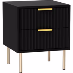 Rehaussez votre chambre avec la table de chevet HOMCOM, équipée de poignées dorées et de tiroirs effet cannelé. Offrant deux  ...