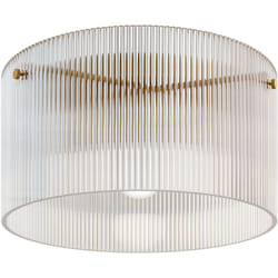 Homcom - Plafonnier design néo-rétro semi-affleurant led 40W métal doré acrylique transparent