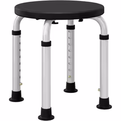 Ce superbe tabouret de douche réglable en hauteur en aluminium et HDPE permettra aux personnes âgées ou handicapées de se dou ...