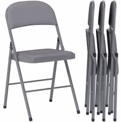 Découvrez les chaises pliantes HOMCOM : quatre pièces qui transforment bureaux et réceptions avec des coussins en rembourrage ...