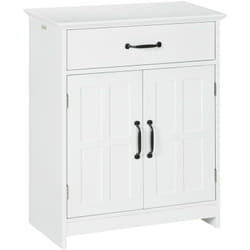 Kleankin - Meuble salle de bain - meuble bas 2 portes étagère tiroir - 60x30x75cm - blanc noir