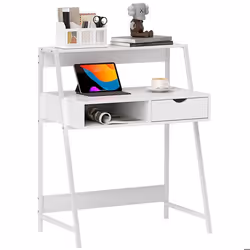 Bureau Informatique - HOMCOM - Style néo-rétro - tiroir Niche étagère - panneaux de particules et métal - 80 x 50 x 100 cm -  ...