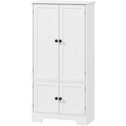 Armoire de cuisine buffet haut style champêtre chic - 4 portes, 4 niveaux - 58 x 30 x 123 cm - blanc