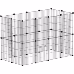 Découvrez cet enclos pour petits animaux PawHut pour un espace sécurisé de 0,72 m² avec des barreaux de 1,5 cm, idéal pour co ...