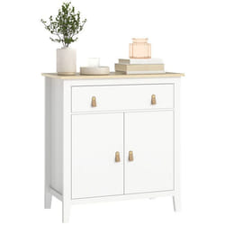 Buffet salon meuble de rangement - HOMCOM - placard à 2 portes tiroir et étagère réglable - 80 x 40 x 90 cm - blanc