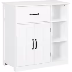 Besoin de plus d'espace de rangement dans votre salle de bain ? Bien sûr ! Ce meuble de rangement avec portes vous offre ce p ...