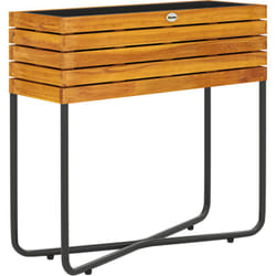Outsunny - Jardinière sur pieds design bois - potager sur pieds - 62 x 22,5 x 61 cm - acier noir acacia verni