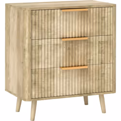 Dites adieu au désordre avec la commode de HOMCOM, parfaite pour votre chambre avec ses tiroirs cannelés et poignées en or. T ...