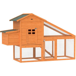 Pawhut - Poulailler cottage grand confort multi-équipement 179x67x115cm bois sapin pré-huilé