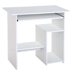 Bureau dordinateur - HOMCOM - plateau pour clavier et support de moniteur - panneau de particules - 80 x 45 x 75 cm - blanc