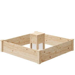 Ensemble carré potager composteur dim. totales 123 x 123 x 25,5 cm bois sapin naturel