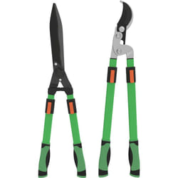 Outsunny - Ensemble 2 pièces sécateur-ciseaux à levier + cisaille à haie télescopique noir vert
