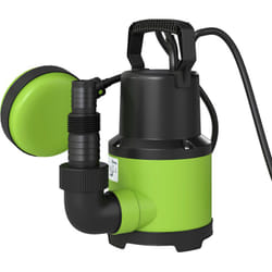 Outsunny - Pompe d'évacuation eau chargée 9000l/h 400W profondeur d'immersion 7m vert noir
