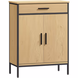 Rehaussez votre salle de bain avec l'armoire de rangement HOMCOM, mêlant style industriel et praticité. Inclut un tiroir flui ...