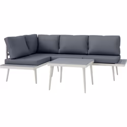 Optez pour le confort avec cet ensemble salon de balcon Outsunny ! Deux banquettes modulables, une table carrée effet bois et ...