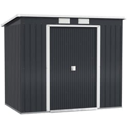 Abri de jardin - Outsunny - 277 m² - kit de fondation porte coulissante verrouillables - 213 x 130 x 172 cm - gris