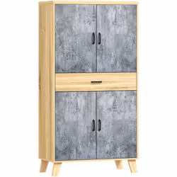 Rehaussez votre cuisine avec le placard HOMCOM, alliant design bicolore et poignées noires élégantes. Comprend deux armoires, ...