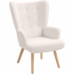Le fauteuil de salon HOMCOM allie confort et style avec sa silhouette à oreilles et son capitonnage à boutons. Son rembourrag ...
