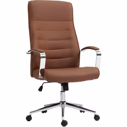 Optimisez votre bureau avec la fauteuil de bureau confortable HOMCOM, en polyuréthane et rembourrage mousse. Basculement et b ...