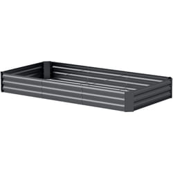 Carré potager de jardin dim. 240L x 120l x 30H cm tôle d'acier ondulée gris