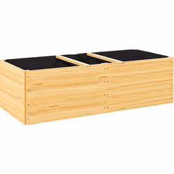 Jardinière en bois de sapin durable avec espace de plantation distinct pour fleurs, légumes ou herbes. Tissu anti-mauvaises h ...