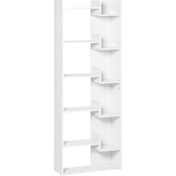 Homcom - Bibliothèque étagère 6 niveaux design zig zag dim. 60 x 21 x 162,5 cm effet bois blanc