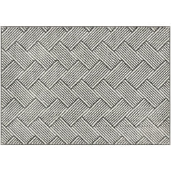 Tapis salon moderne poils courts style graphique crème gris 230 x 160 cm