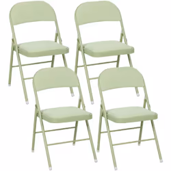 Découvrez les chaises pliantes HOMCOM : quatre pièces qui transforment bureaux et réceptions avec des coussins en rembourrage ...