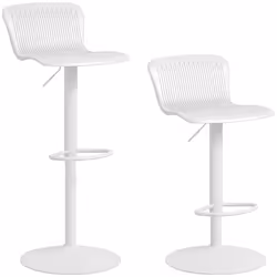 Lot de 2 tabourets de bar - HOMCOM - réglable en hauteur dossier et repose-pieds inclus - PP et métal - 385x40x765-975cm -